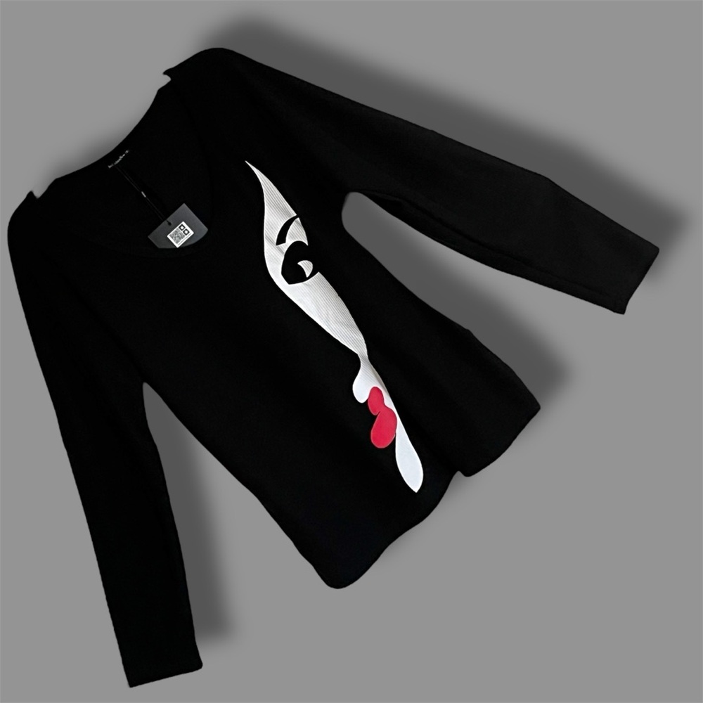 JFN Playboy Era Nagel Inspired Shadow Silhouette V-Neck Tunic Perfect New BNWT